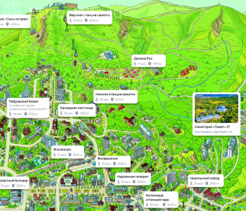 Санаторий «Пикет» Кисловодск — карта расположения